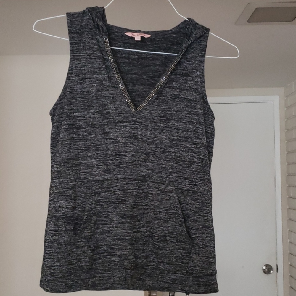 Juicy Couture Sleveless Hoodie w Bedazzles